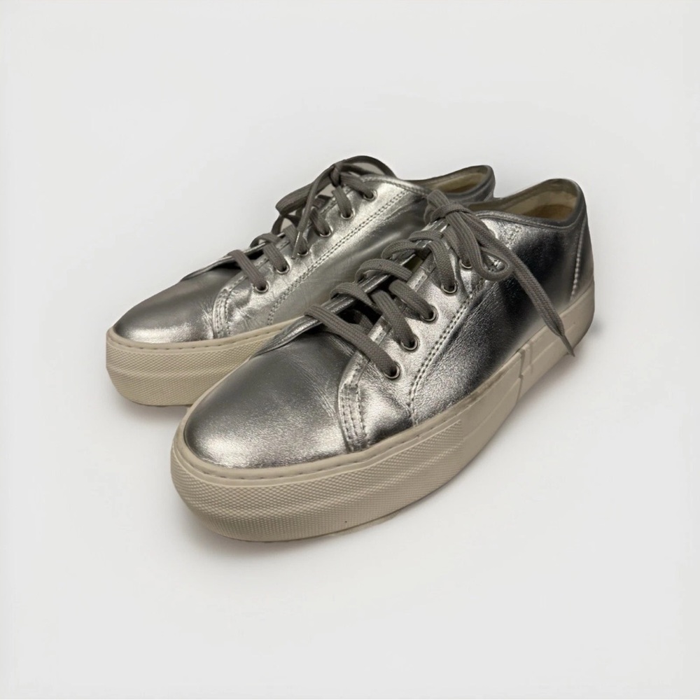 Common Projects Women’s Silver Leather Achilles Sneakers Size 9